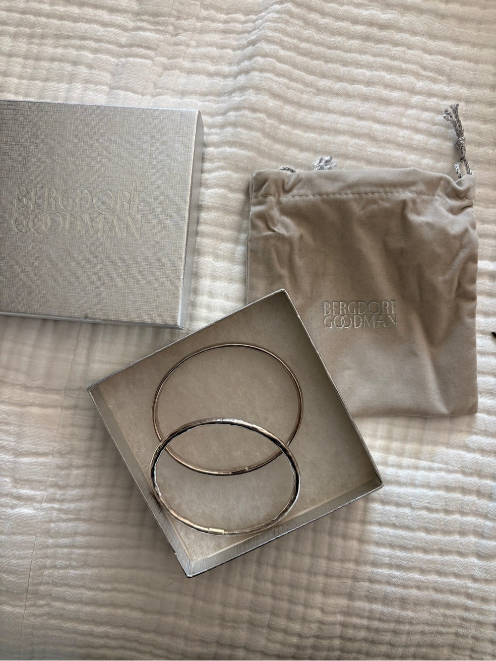 Bergdorf Goodman Silver Bangle Bracelet Set